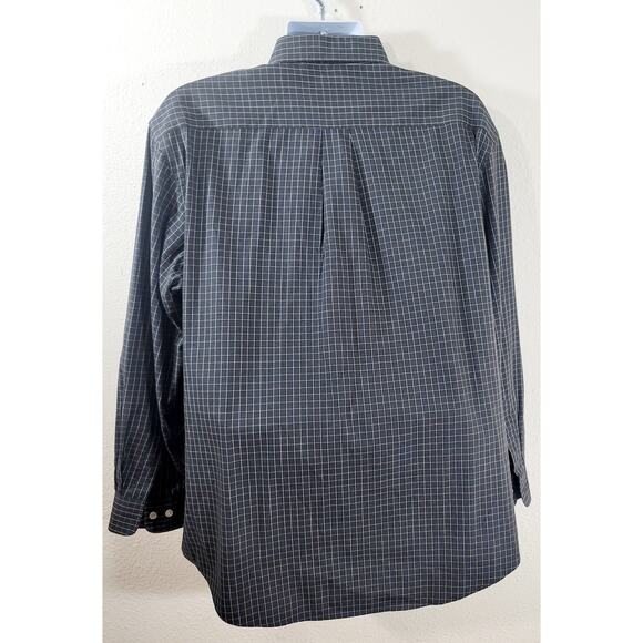 Arrow Gray Check Button Down Collar Button Up Shirt XL 17 17.5 Lightweight Soft - Picture 2 of 7